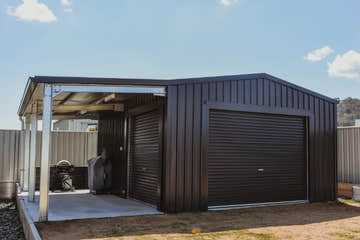 Workshop Shed with Lean-To for Backyard