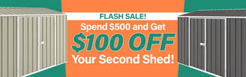 Spend over $500 Get $100 Off Second Shed Collection Banner 