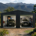 Double Garage Shed 6m x 6m x 2.4m - Mist Green/Monolith