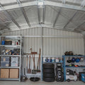 Double Garage Shed 6m x 6m x 2.4m - Mist Green/Monolith