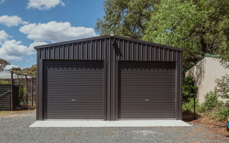Gable Roof Big Shed with Double Garage