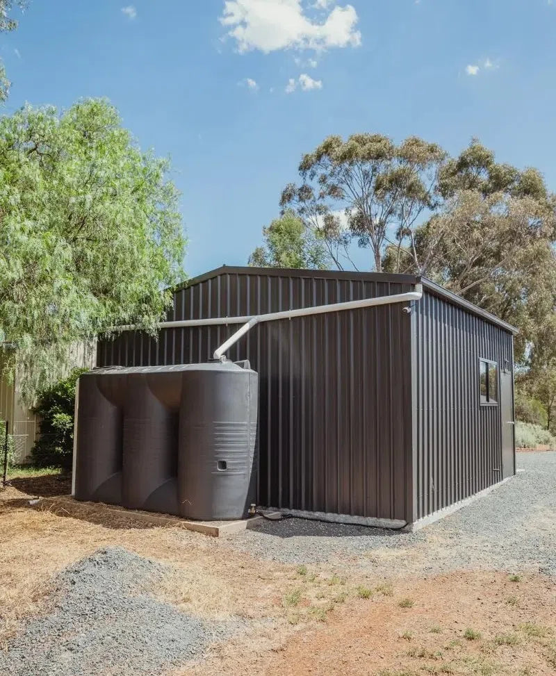 Additional PVC Stormwater Downpipe in Big Shed