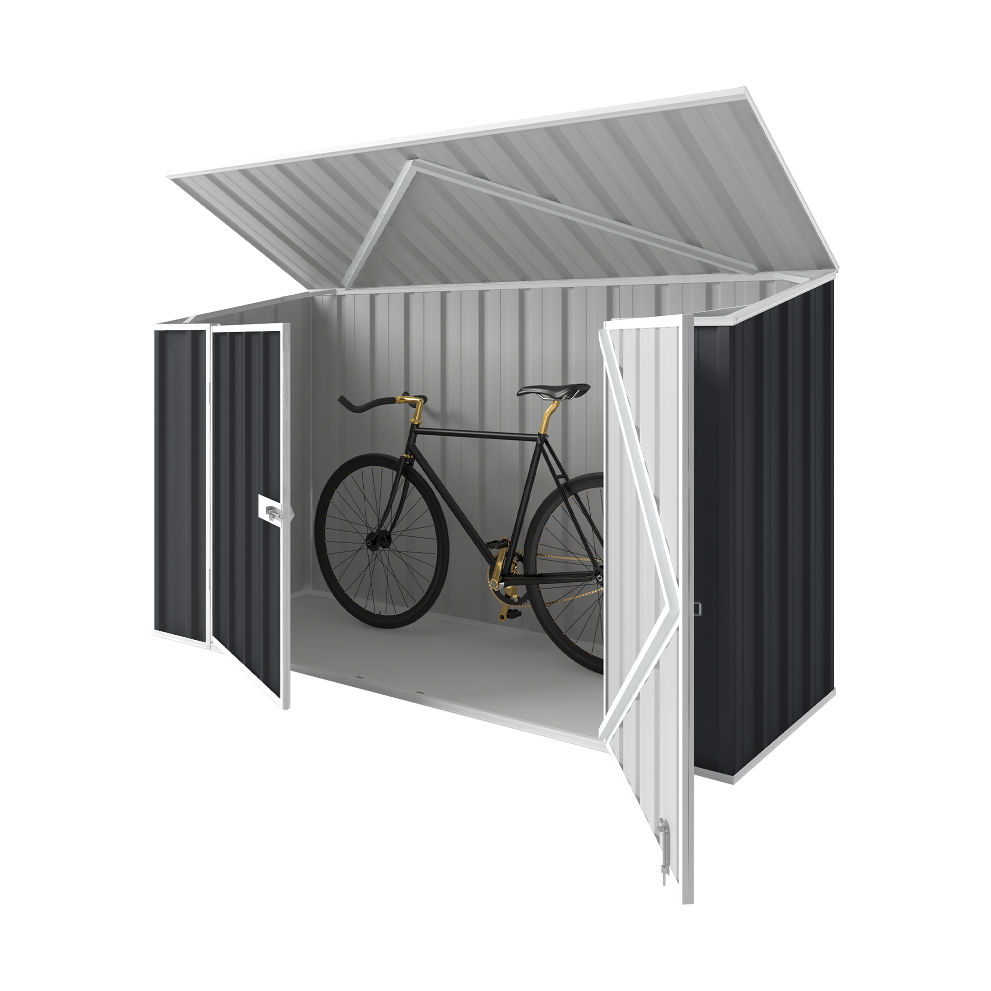 EasyShed Garden Bike Shed 2.25m w x 0.78m d x 1.34m h