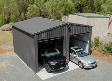 Double Garage with cars