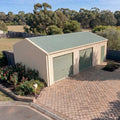 Large Workshop Shed 9m x 12m x 3m - Mist Green/Off White