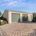 Large Workshop Shed 9m x 12m x 3m - Mist Green/Off White