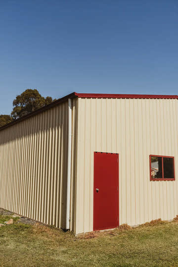 Storage Shed with Glass Window and Personal Access Door