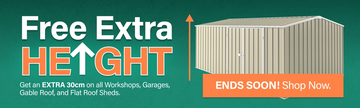GardenShed Mega Menu Banner Free Extra Height Sitewide Sale Ends Soon