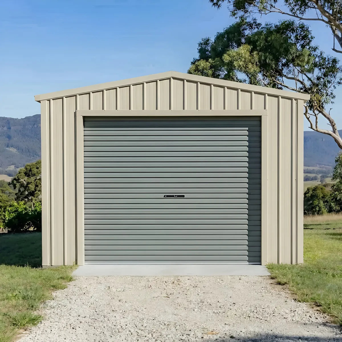 Single Garage - 4m x 7m x 2.4m - Gull Grey/Off White
