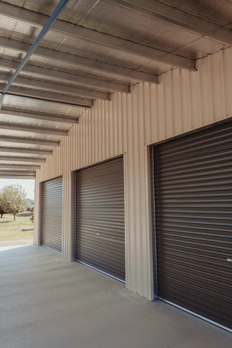 Triple Garage Shed with Additional Garaport
