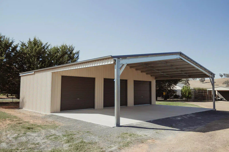 Easyshed Big Shed with Garaport and Gable Roof