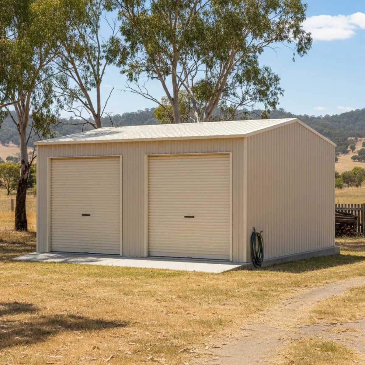 Workshop Shed 6m x 6m x 2.4m - Smooth Cream