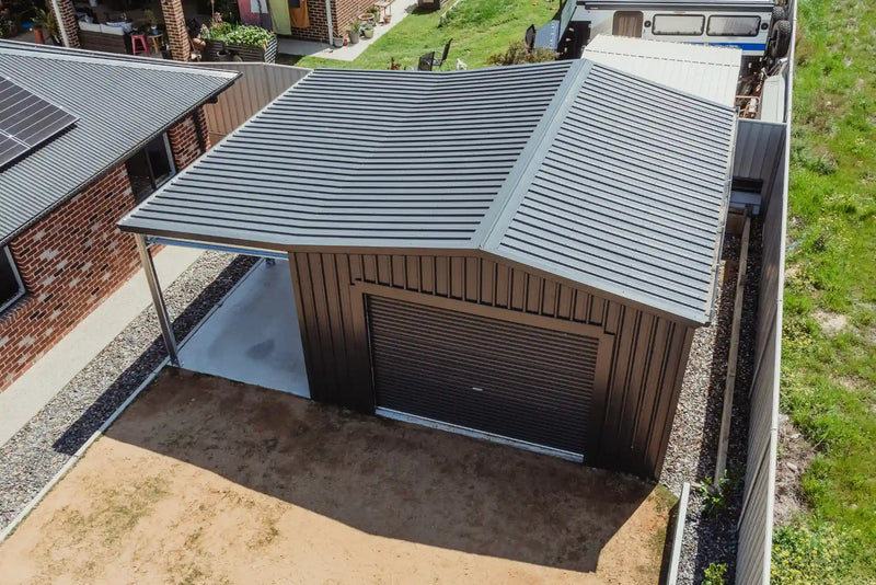 Gable Roof Workshop Shed with Lean-To 