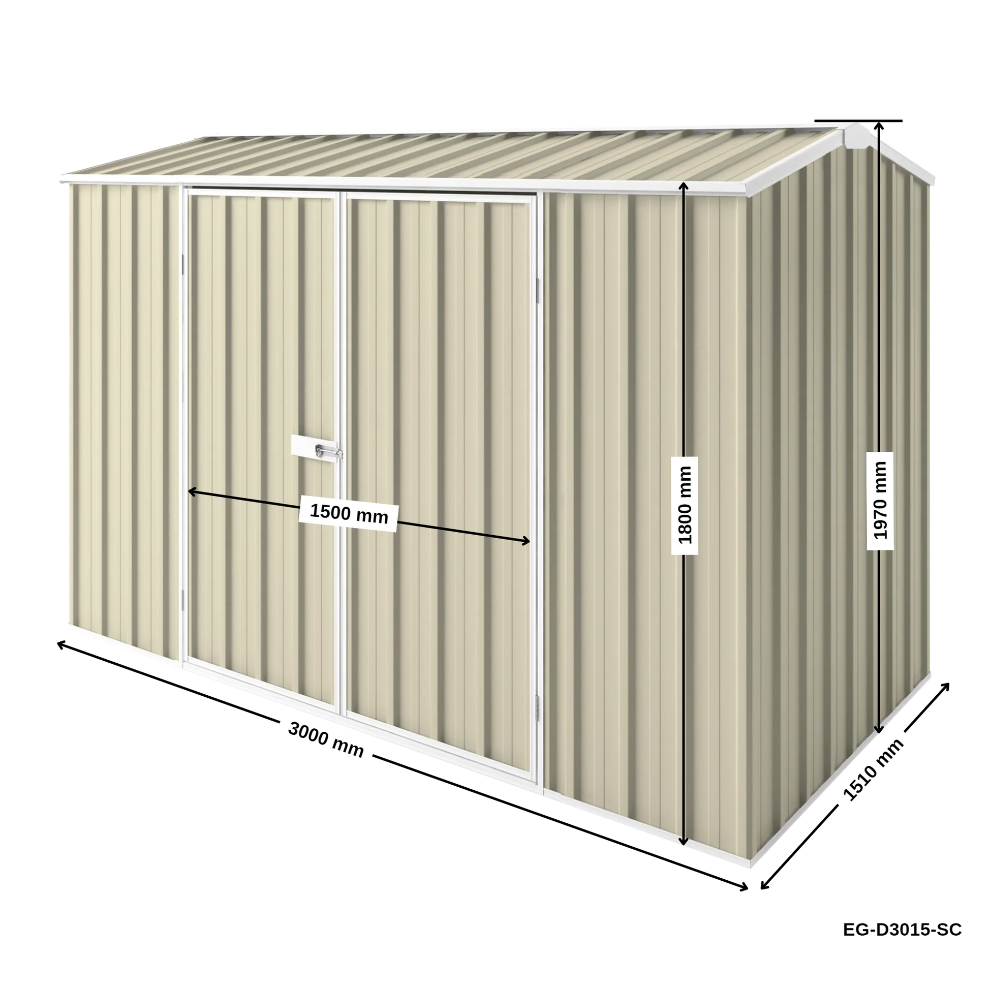 3m x 1.5m Gable Roof Garden Shed