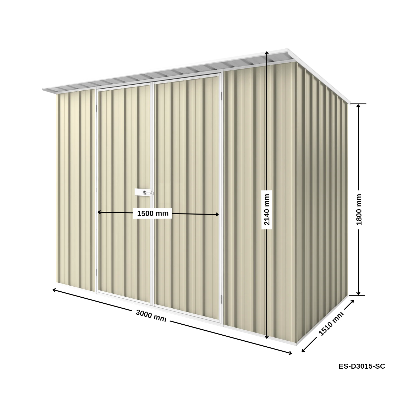 3m x 1.5m x 2.1m Skillion Roof Garden Shed EasyShed