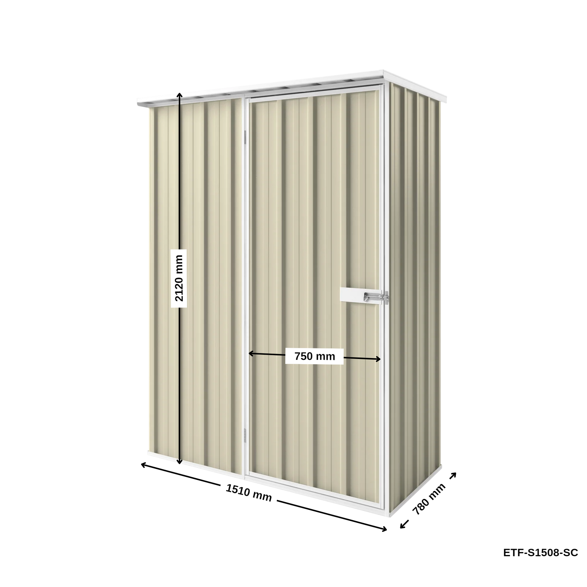 1.5m x 0.78m Flat Roof Garden Shed - EasyShed