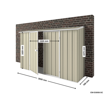 3m x 0.78m Off The Wall Garden Shed - EasyShed